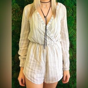 Black & White striped romper
